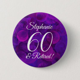 Elegantes Lila 60 und Party für die müde Altersver Button