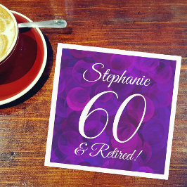 Elegantes Lila 60 und Party für die müde Altersver Serviette