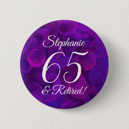 Elegantes Lila 65 und Party für die müde Altersver Button