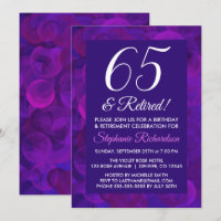 Elegantes Lila 65 und Party für die müde Altersver