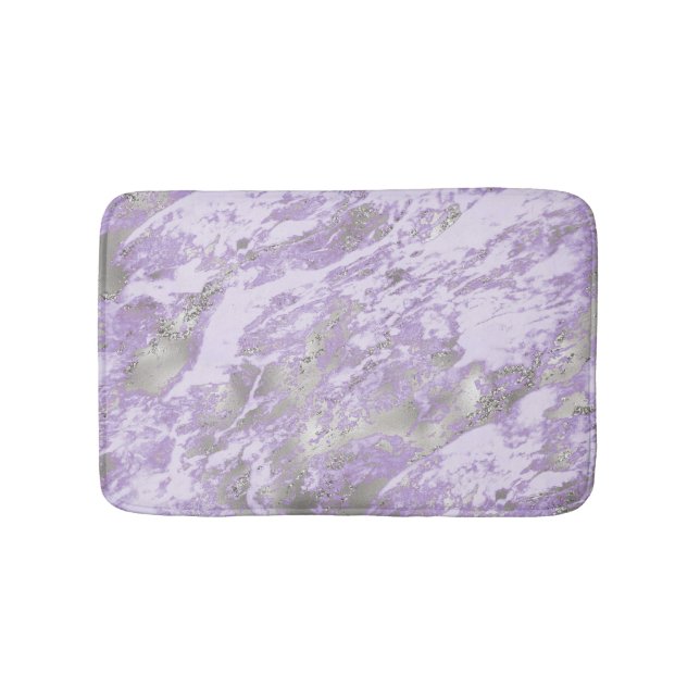 Elegantes Lila Abstraktes Muster Badematte (Vorderseite)
