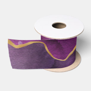 Elegantes Lila Abstraktes Wasserfarbmuster Satinband