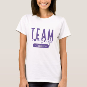 Elegantes Lila, anpassbares Team Bride Squad T-Shi T-Shirt