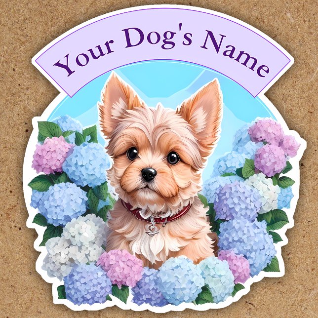 Elegantes lila Band, Blumenrahmen Yorkshire Aufkleber (Von Creator hochgeladen)