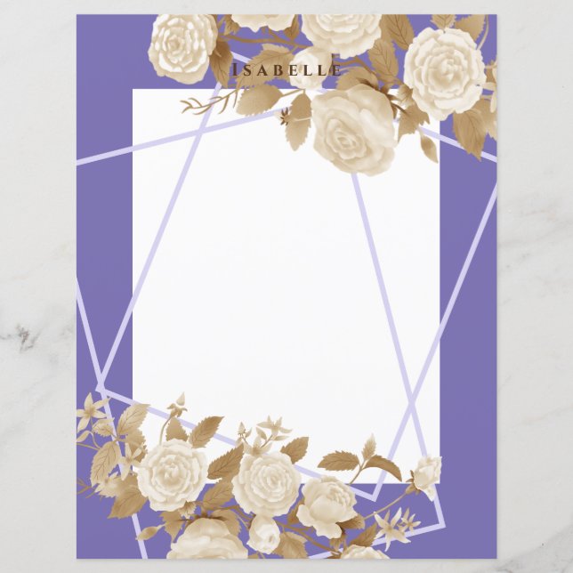Elegantes Lila Blatt für die Rose (Vorderseite)