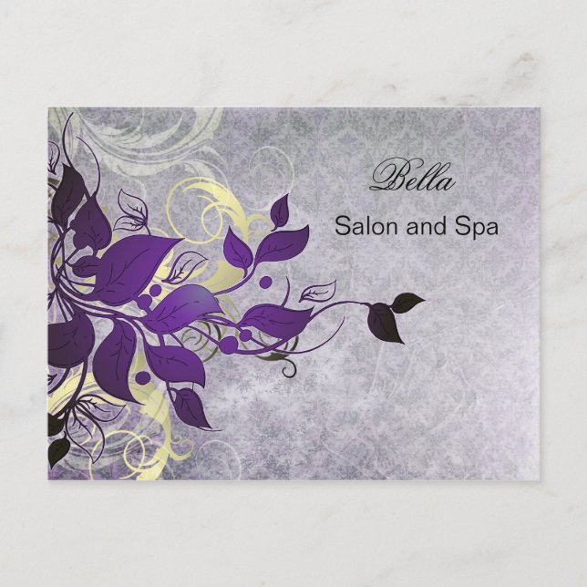 elegantes lila blüh-Business Danke-Cards Postkarte (Vorderseite)