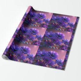 elegantes lila Blumendesign Geschenkpapier