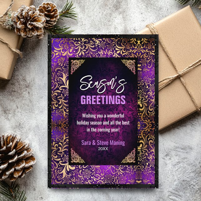 Elegantes lila Blumengold Weihnachten - Neues Jahr (Von Creator hochgeladen)