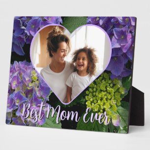 Elegantes lila Blumenmuster Best Mama Ever Foto Vo Fotoplatte