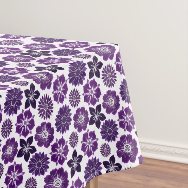 Elegantes Lila Blumenmuster Tischdecke (Beispiel)