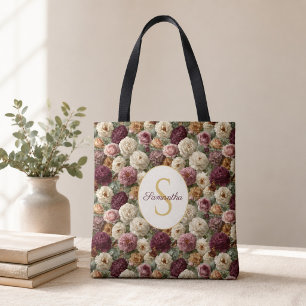 Elegantes lila-blumiges Geschenk für sie mit Monog Tasche