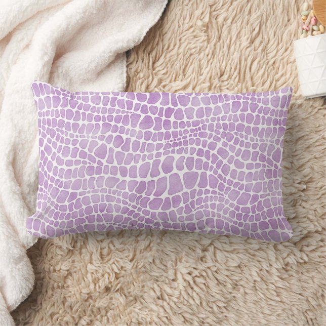 Elegantes Lila Crocodile-Skin-Muster Lendenkissen (Decke)