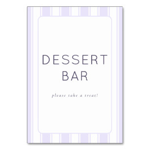 Elegantes lila Dessertbar-Schild Tischnummer