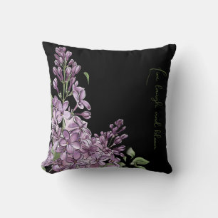 Elegantes lila Flieder Botanisches Florales Outdoo Kissen