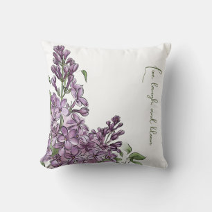 Elegantes lila Flieder Botanisches Florales Outdoo Kissen