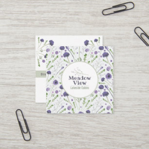 Elegantes, Lila, florales Muster Quadratische Visitenkarte