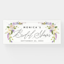 Elegantes Lila, florales Personalisiertes Brautpar Banner
