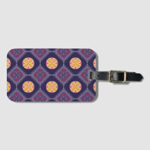 Elegantes Lila Gewebe mit gelbem Blumenmuster Gepäckanhänger