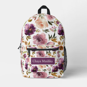 Elegantes Lila Girly-Kind-Namensschild Bedruckter Rucksack