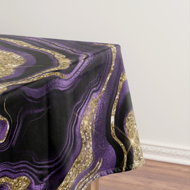 Elegantes Lila-Gold-Glitzer-Muster Tischdecke (Beispiel)