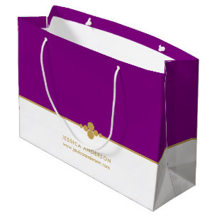 Elegantes Lila Gold  Große Geschenktüte