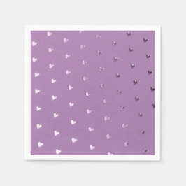Elegantes Lila Heart Paper Napkins Serviette
