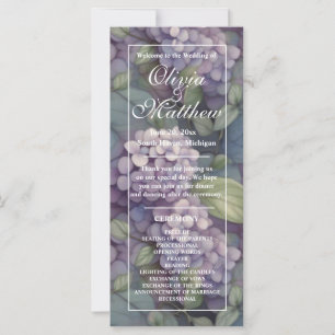Elegantes lila Hochzeitsprogramm für Wasserfarben
