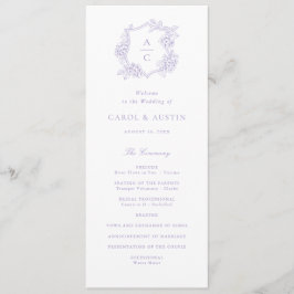 Elegantes lila Hortensien-Hochzeitsprogramm Programm