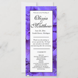 Elegantes lila Hydrangeas Hochzeitsprogramm