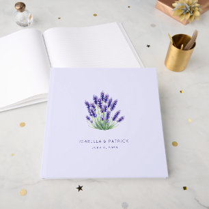 Elegantes lila Lavendel-Blütenmuster Gästebuch