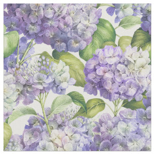 Elegantes Lila Lavender Hydrangea-Blumenmuster Stoff