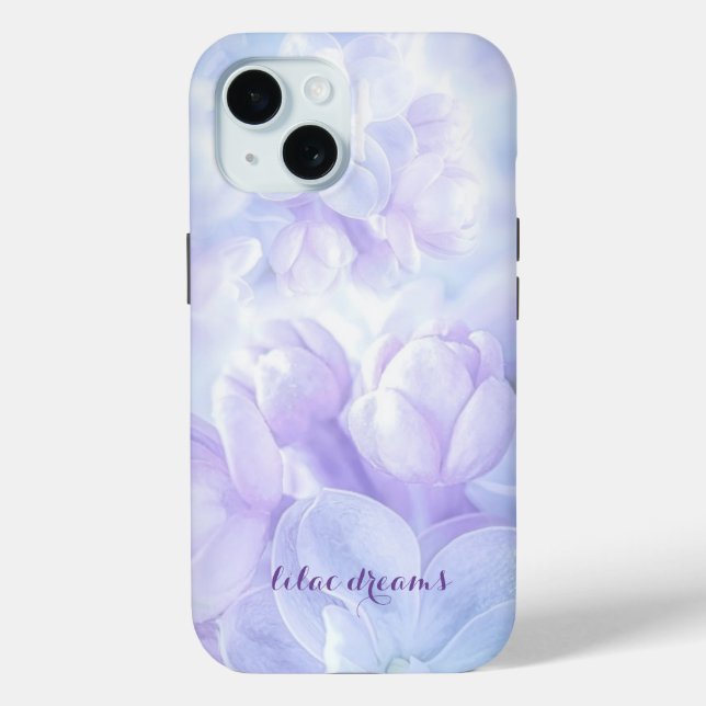Elegantes Lila Lilac-Blume-Design Case-Mate iPhone Hülle (Rückseite)