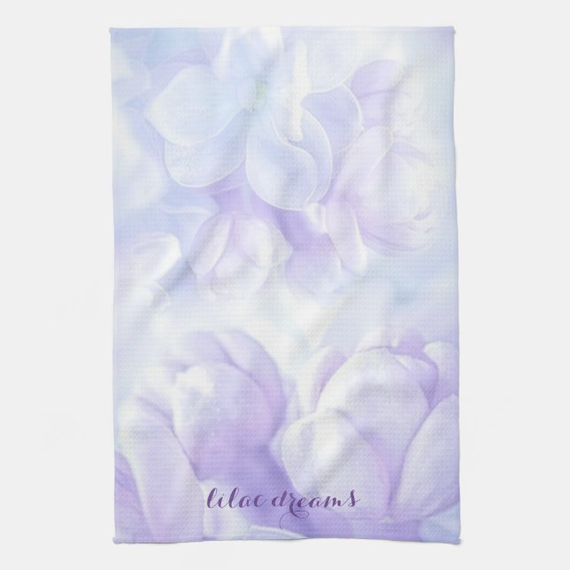 Elegantes Lila Lilac-Blume-Design Geschirrtuch (Vertikal)