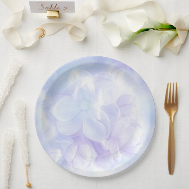 Elegantes Lila Lilac-Blume-Design Pappteller (Hochzeit)