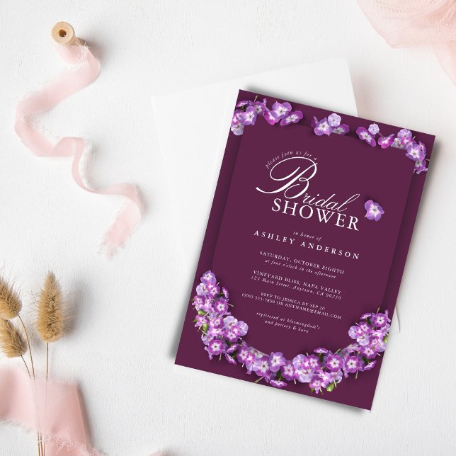 Elegantes Lila Lilac FinnArch Floral Brautparty Einladung (Von Creator hochgeladen)