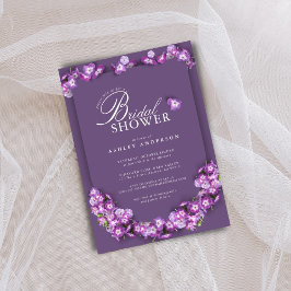 Elegantes Lila Lilac Rum Arch Floral Brautparty Einladung