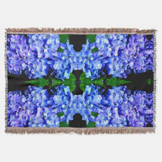 Elegantes lila Magenta Blumenhydrangea Decke (Vorderseite)