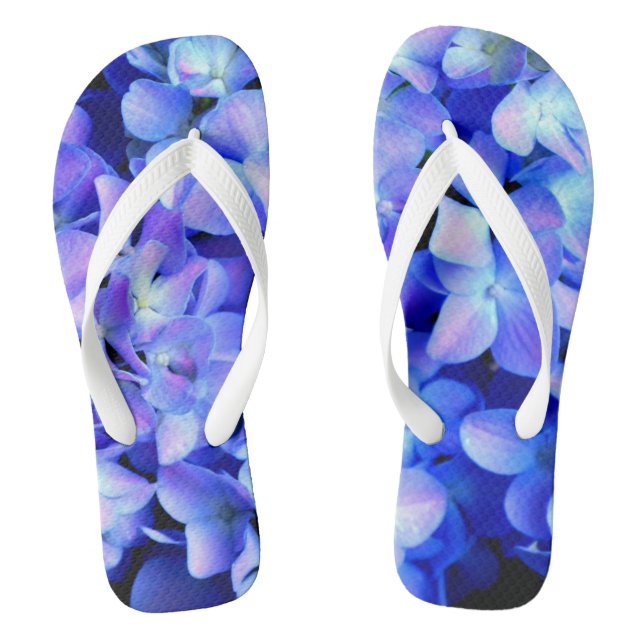 Elegantes lila Magenta Blumenhydrangea Flip Flops (Fußbett)