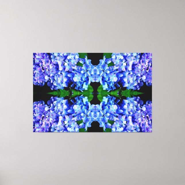 Elegantes lila Magenta Blumenhydrangea Leinwanddruck (Vorderseite)