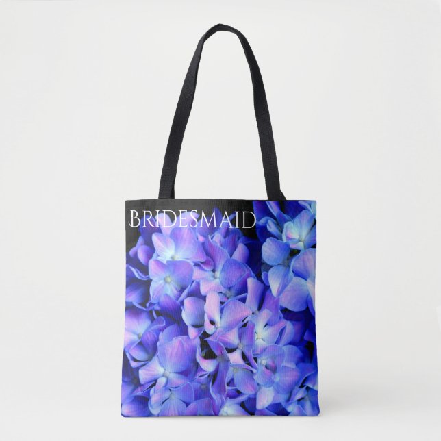 Elegantes lila Magenta Blumenhydrangea Tasche (Vorderseite)