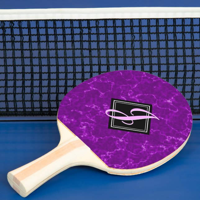 Elegantes Lila Marmormonogramm Tischtennis Schläger (InSitu)
