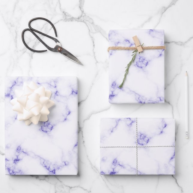 Elegantes lila Marmormuster Geschenkpapier Set (Vorderseite)