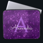 Elegantes Lila, modernes Sparkle Monogramm Laptopschutzhülle<br><div class="desc">Elegante Lila Imitate Glimmer und Sparkle Elegant Monogram Case. Dieser Fall kann so angepasst werden,  dass er Ihren Anfangs- und Vornamen enthält.</div>