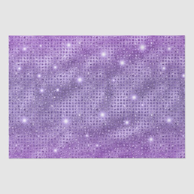 Elegantes Lila Mosaik-Metallic-Glitzer-Muster Seidenpapier (Vorderseite)