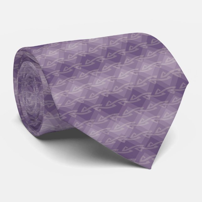 Elegantes Lila Motiv gestreift Krawatte (Gerollt)