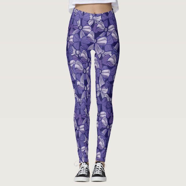 Elegantes Lila Muster Leggings (Vorderseite)