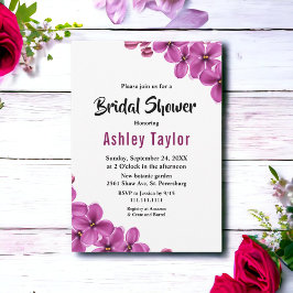 Elegantes Lila Orchid Blume Blumenstrauß Brautpart Einladung