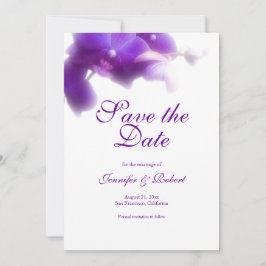 Elegantes Lila Orchid Save the Date Einladung