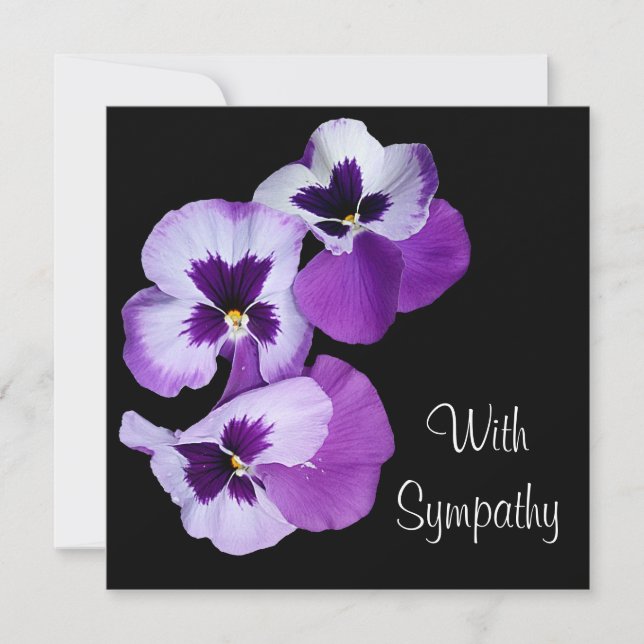 Elegantes lila Pansy Blume Art lila Beileid Karte (Vorderseite)