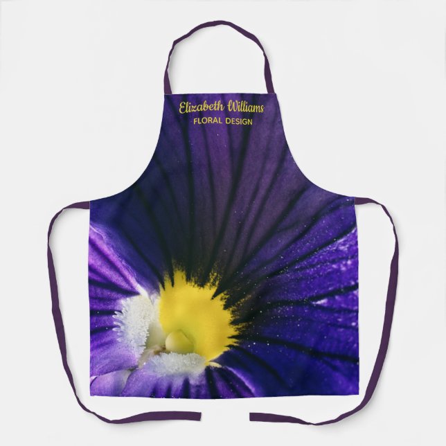 Elegantes Lila Pansy-Makrofoto Schürze (Vorderseite)